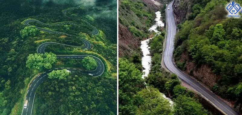 مسیر اصلی جاده هراز از تهران به مازندران